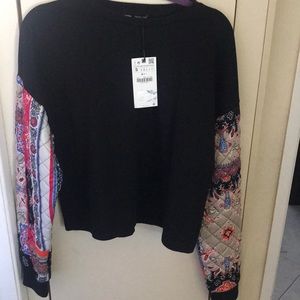 ZARA too long sleeves size S color black